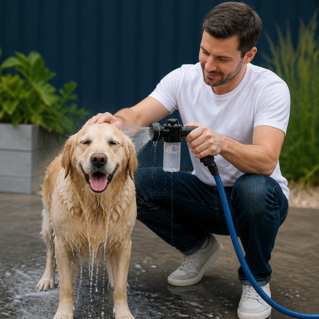 Pet Shower Sprayer with Gentle Water Flow for Easy Dog Bathing