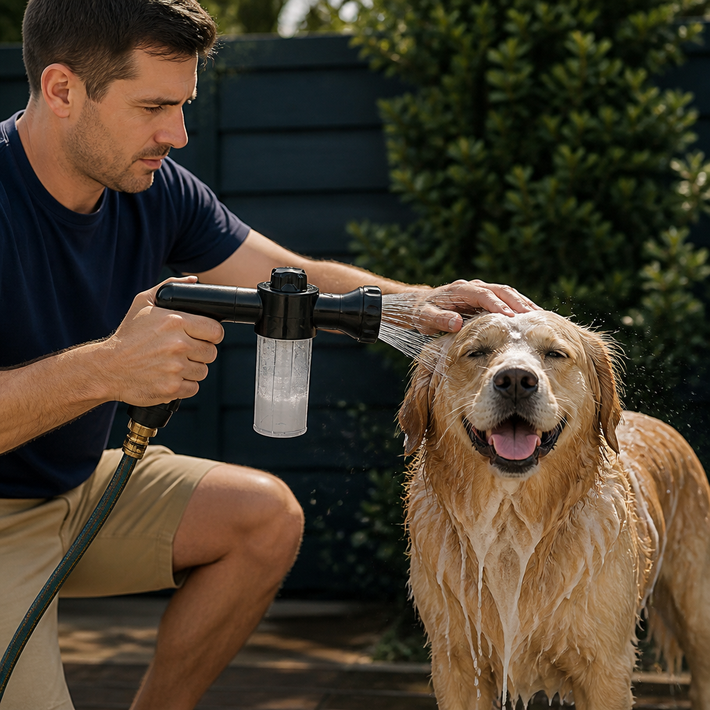 Pet Shower Sprayer with Gentle Water Flow for Easy Dog Bathing