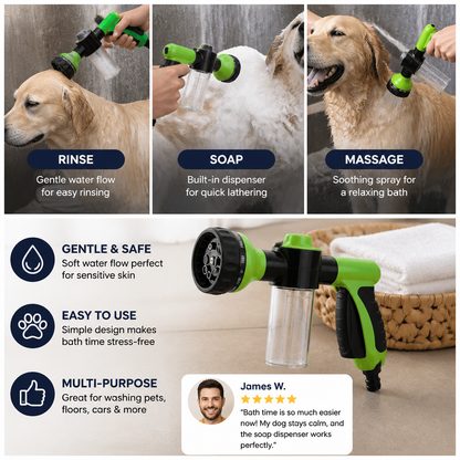 Pet Shower Sprayer with Gentle Water Flow for Easy Dog Bathing