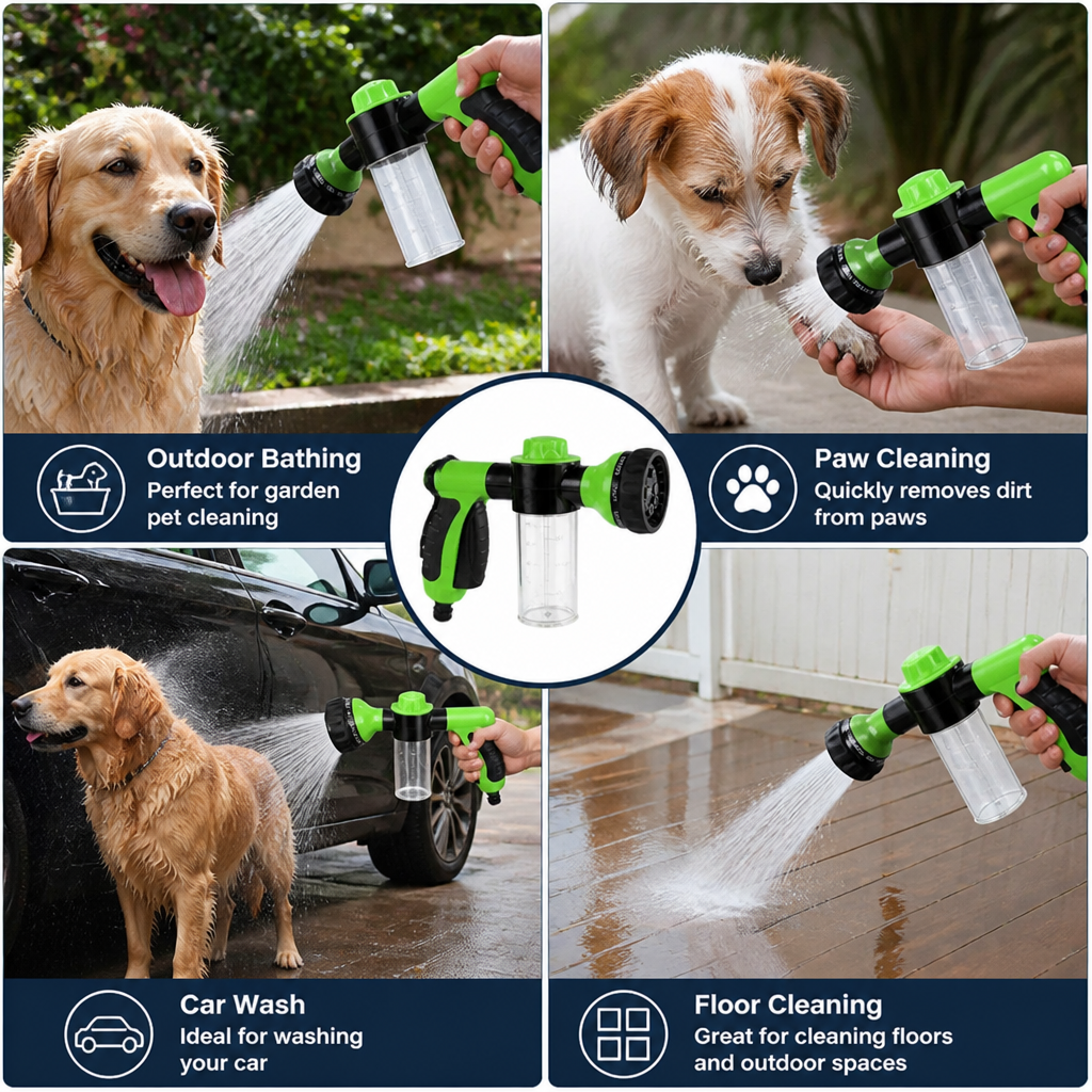 Pet Shower Sprayer with Gentle Water Flow for Easy Dog Bathing