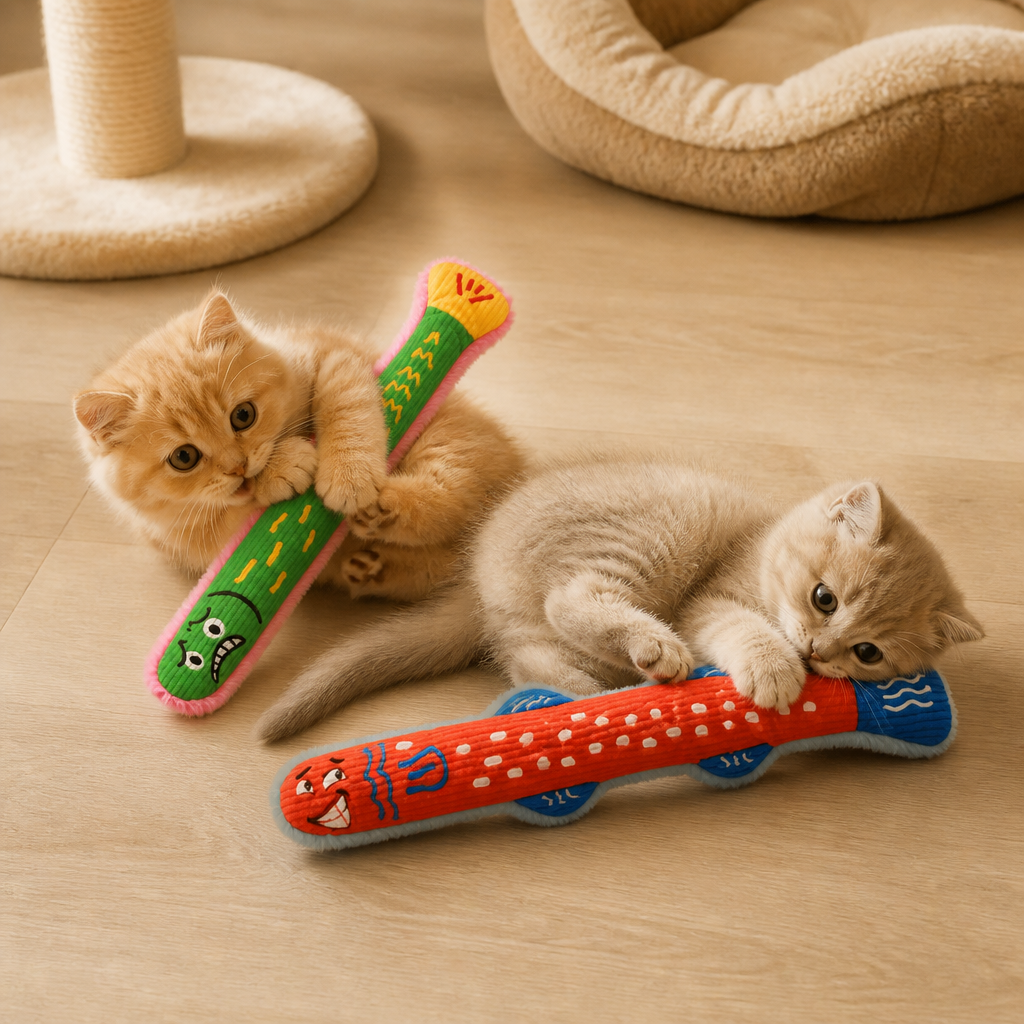 Catnip Crinkle Kicker Toy – Plush Cat Kick & Cuddle Toy