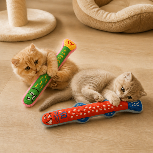 Catnip Crinkle Kicker Toy – Plush Cat Kick & Cuddle Toy