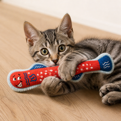 Catnip Crinkle Kicker Toy – Plush Cat Kick & Cuddle Toy