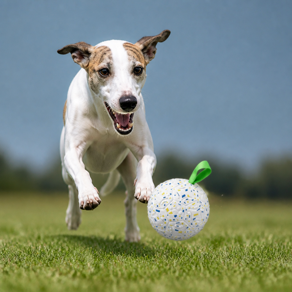 Indestructible Squeaky Dog Ball – Bite-Resistant Interactive Tug & Fetch Toy