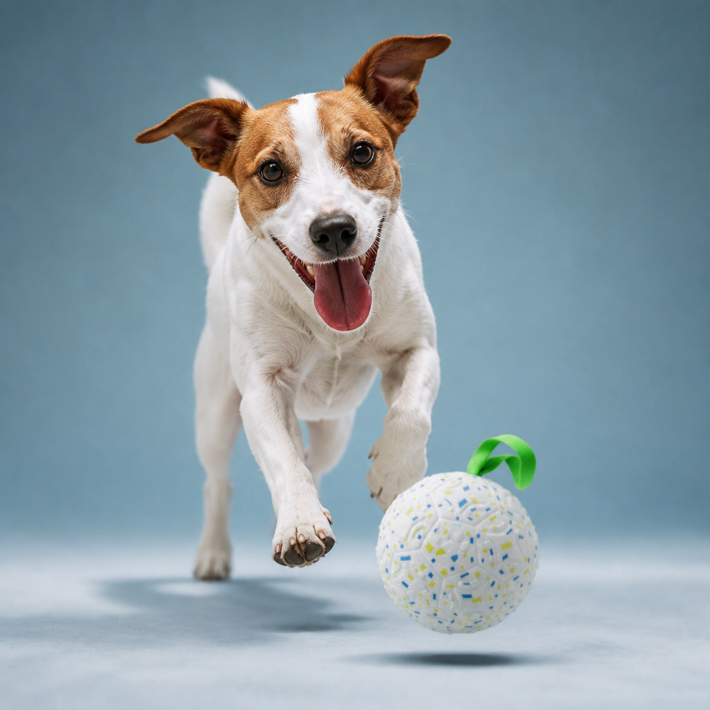 Indestructible Squeaky Dog Ball – Bite-Resistant Interactive Tug & Fetch Toy