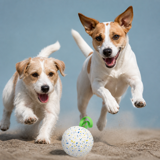Indestructible Squeaky Dog Ball – Bite-Resistant Interactive Tug & Fetch Toy