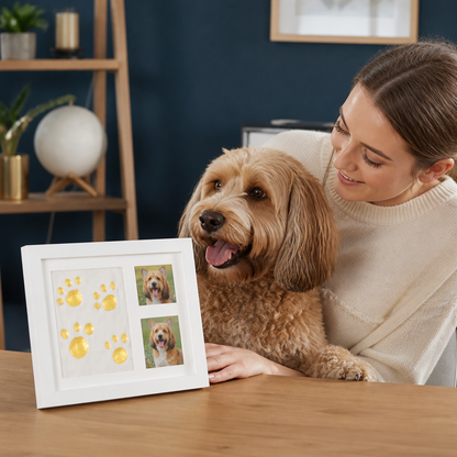 DIY Pet Paw Print Keepsake Frame Kit – Paw Impression & Photo Display