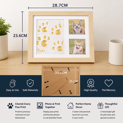 DIY Pet Paw Print Keepsake Frame Kit – Paw Impression & Photo Display