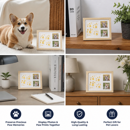 DIY Pet Paw Print Keepsake Frame Kit – Paw Impression & Photo Display