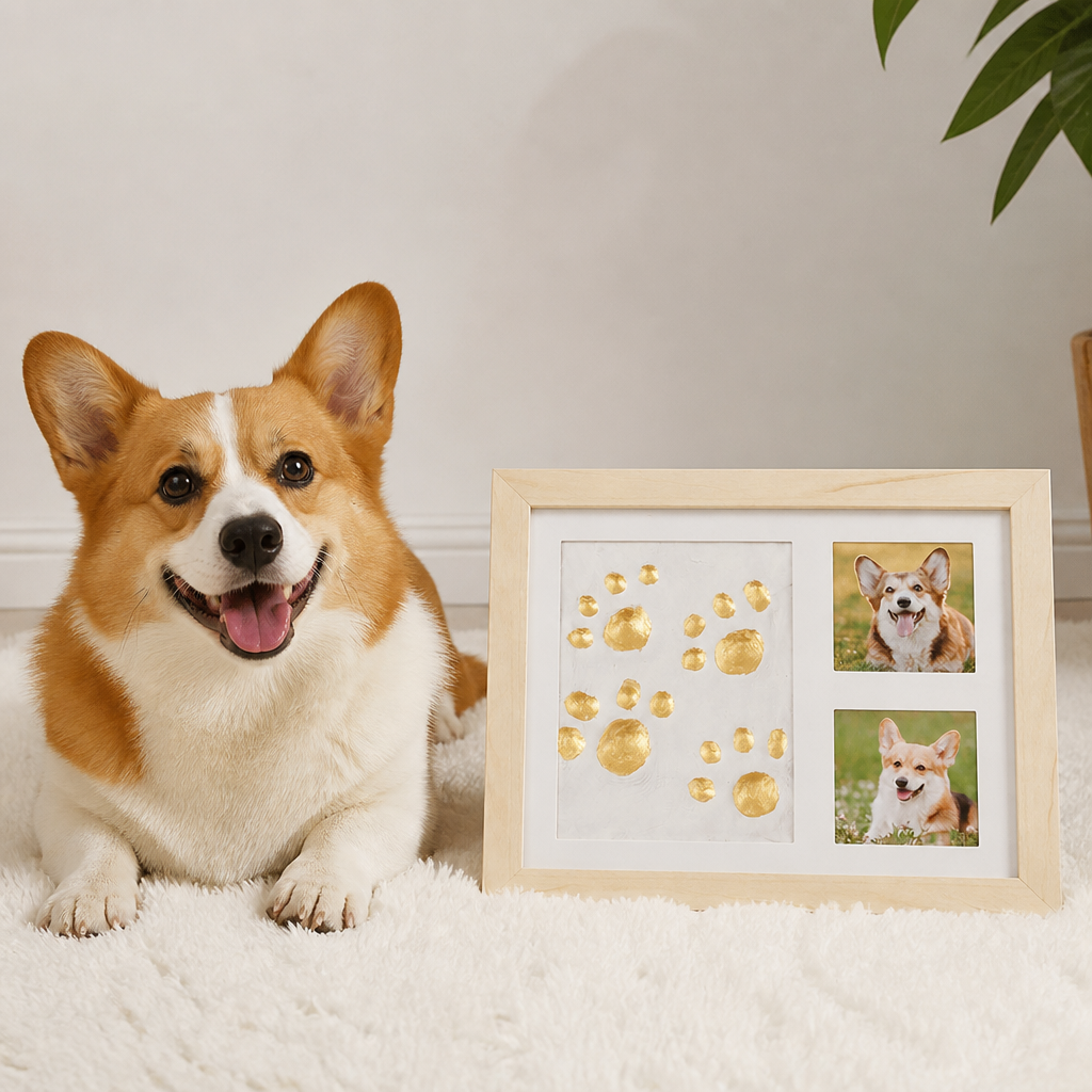 DIY Pet Paw Print Keepsake Frame Kit – Paw Impression & Photo Display