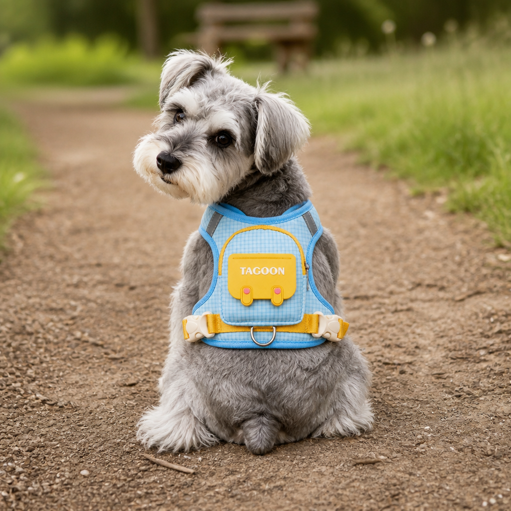 Adjustable Pet Harness with Storage Backpack for Small Dogs and Cats