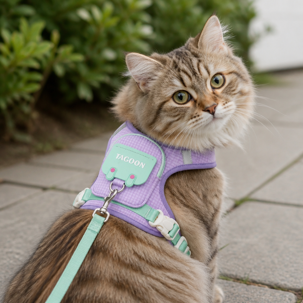 Adjustable Pet Harness with Storage Backpack for Small Dogs and Cats