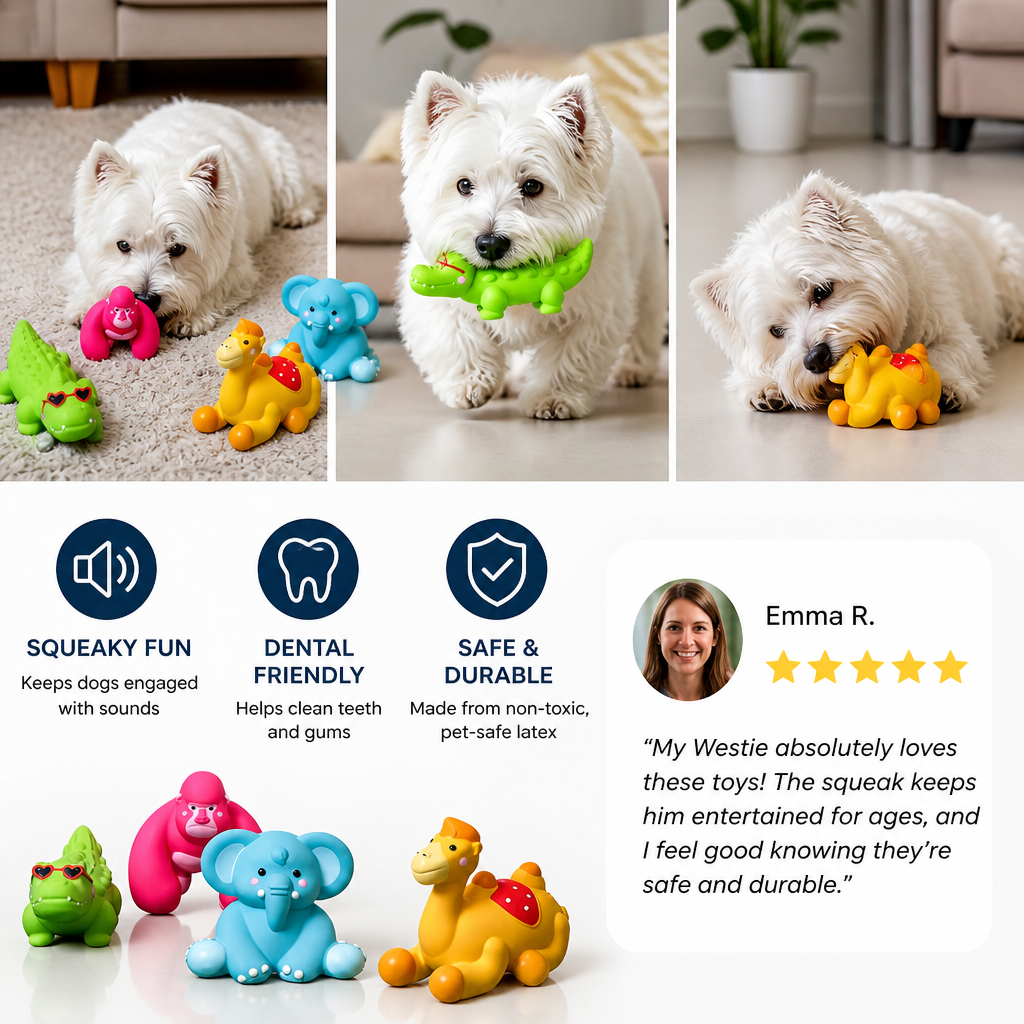 Cute Latex Chew & Squeak Dog Toy
