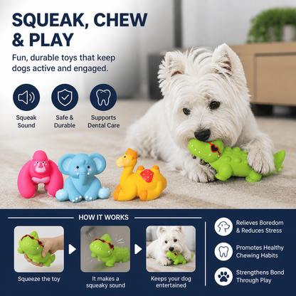 Cute Latex Chew & Squeak Dog Toy