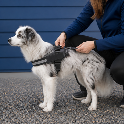 Reflective Adjustable Dog Harness with 3 Leash Clips – Padded for Walking & Training