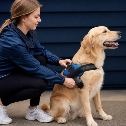 Reflective Adjustable Dog Harness with 3 Leash Clips – Padded for Walking & Training