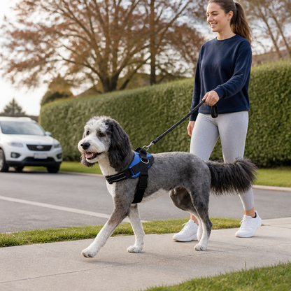 Reflective Adjustable Dog Harness with 3 Leash Clips – Padded for Walking & Training