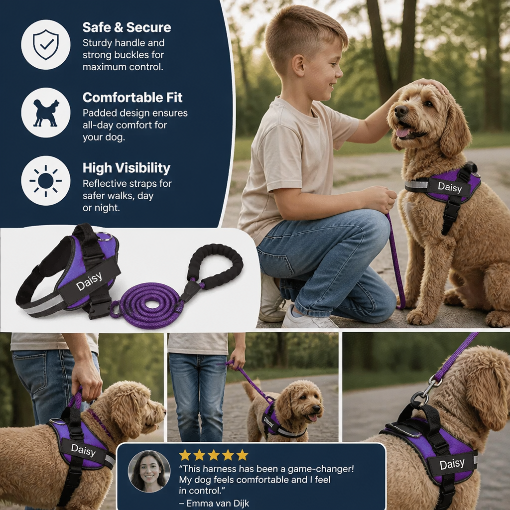 Personalized No-Pull Dog Harness for Easier Walks