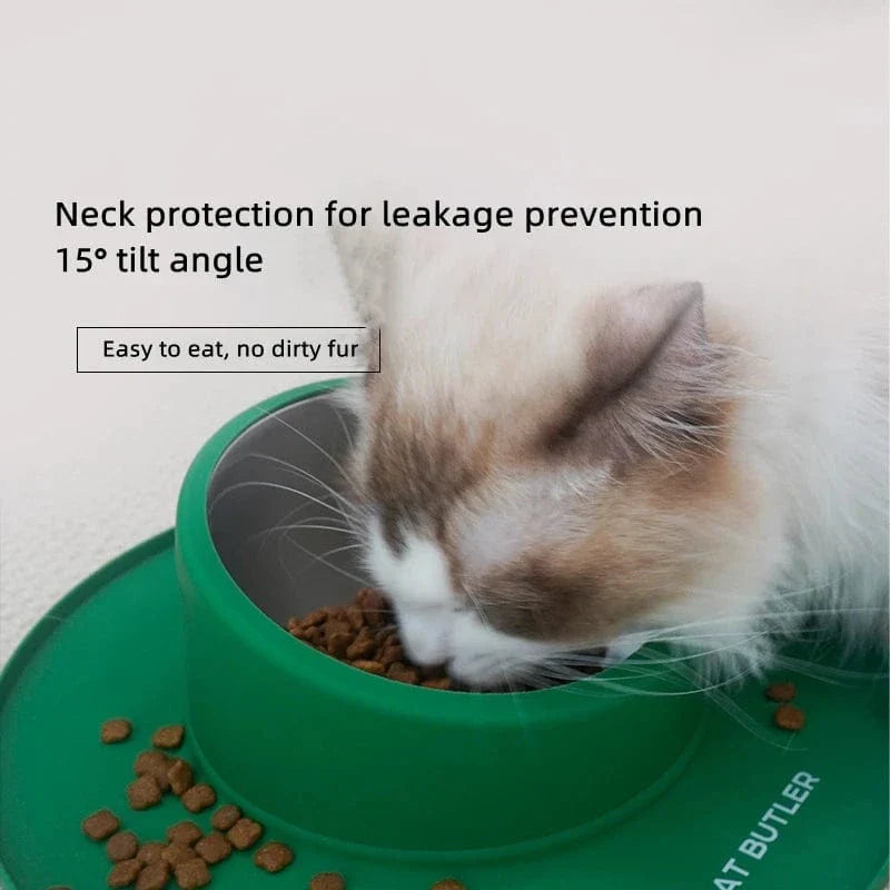 Non-slip and leak-proof stainless steel food bowl for cats