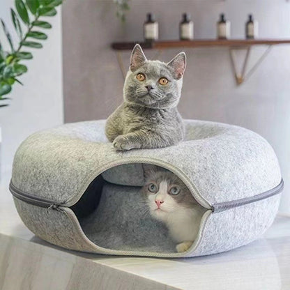 2in1 Donut Cat Bed And Cave
