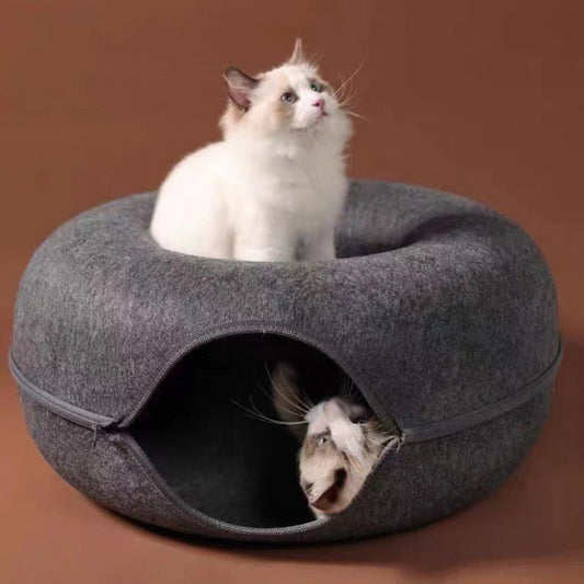 2in1 Donut Cat Bed And Cave