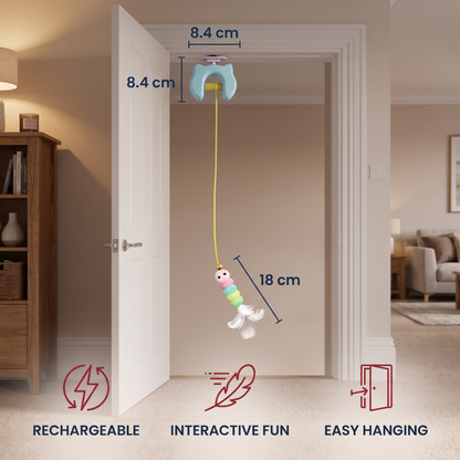 Rechargeable Hanging Door Cat Toy with Interactive Flying Feather
