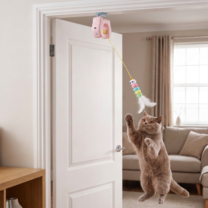 Rechargeable Hanging Door Cat Toy with Interactive Flying Feather
