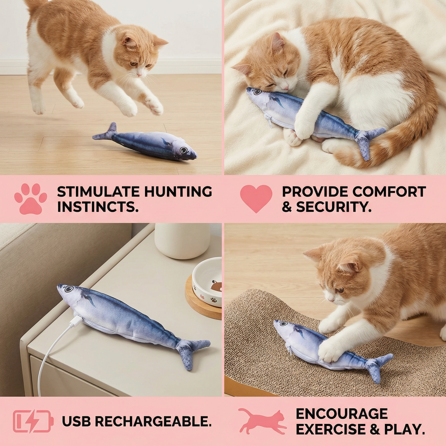 Interactive Wiggly Fish Cat Toy