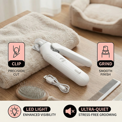 2-in-1 Professional Dog Nail Clipper & Grinder – Ultra-Quiet & Rechargeable