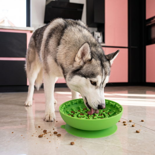 Slow Feeder Bowl for Dogs – Food-Grade Silicone Lick Mat with Suction Cups