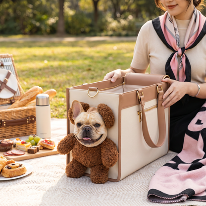 Pet Carrier Tote Bag with Teddy Bear Peek-a-Boo Window