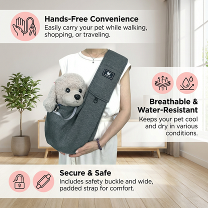 Portable Dog Shoulder Backpack – Breathable, Water-Resistant & Secure