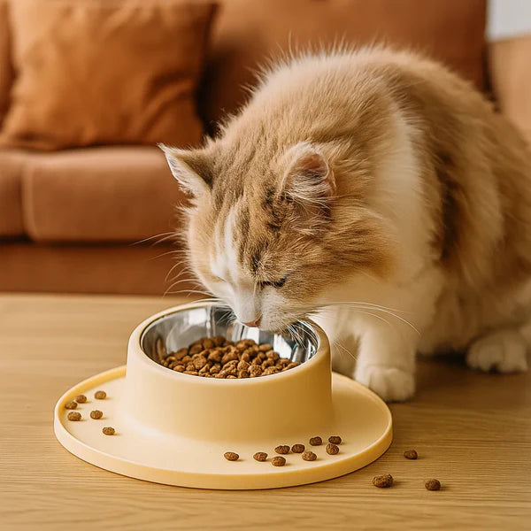 Non-slip and leak-proof stainless steel food bowl for cats