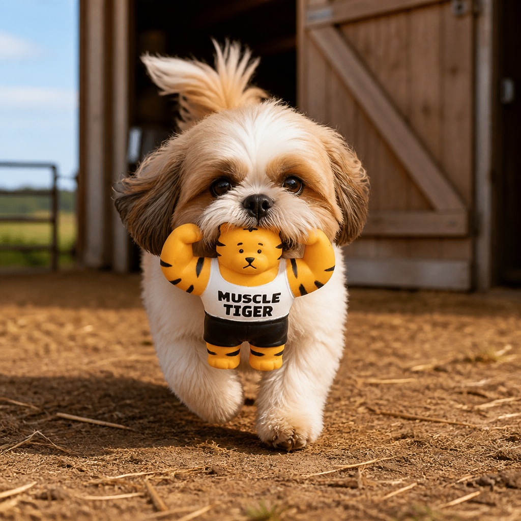 Durable Squeaky Muscle Buddy Dog Toy