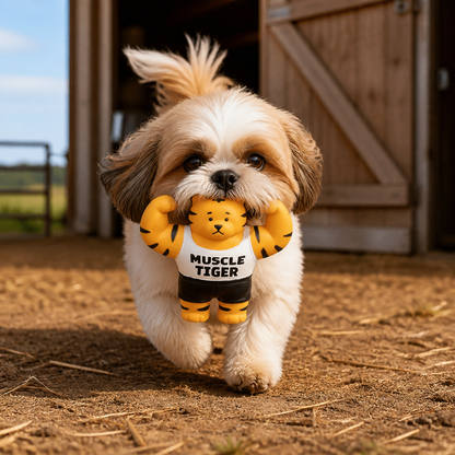 Durable Squeaky Muscle Buddy Dog Toy
