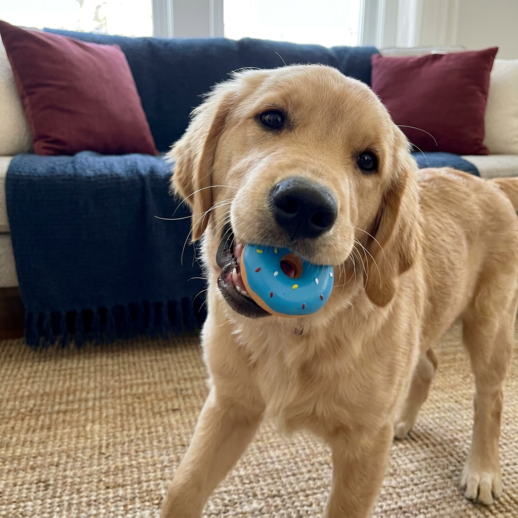 Colorful Squeaky Donut Dog Toy