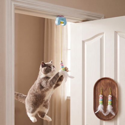 Rechargeable Hanging Door Cat Toy with Interactive Flying Feather