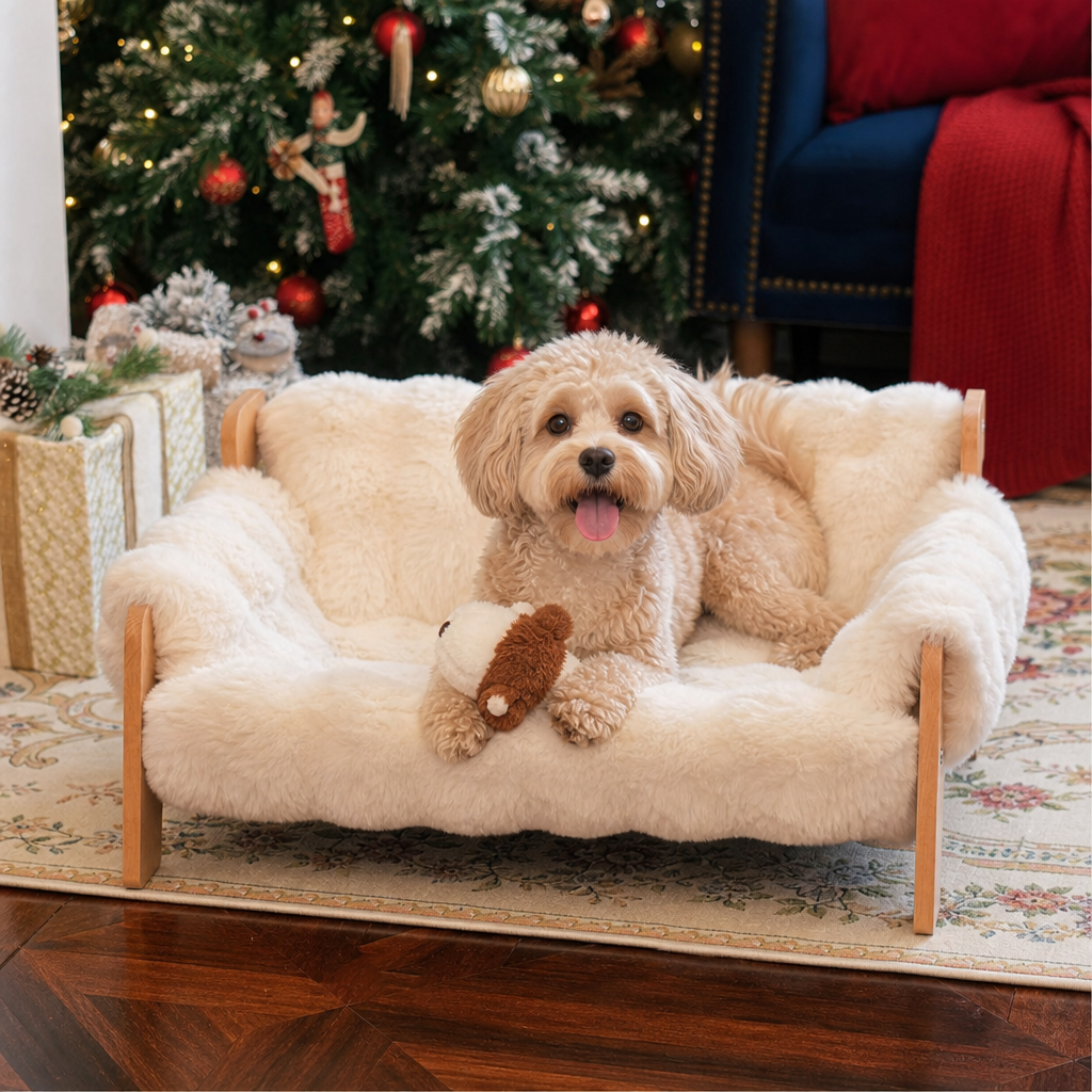 Luxury Elevated Solid Wood Dog Couch Bed