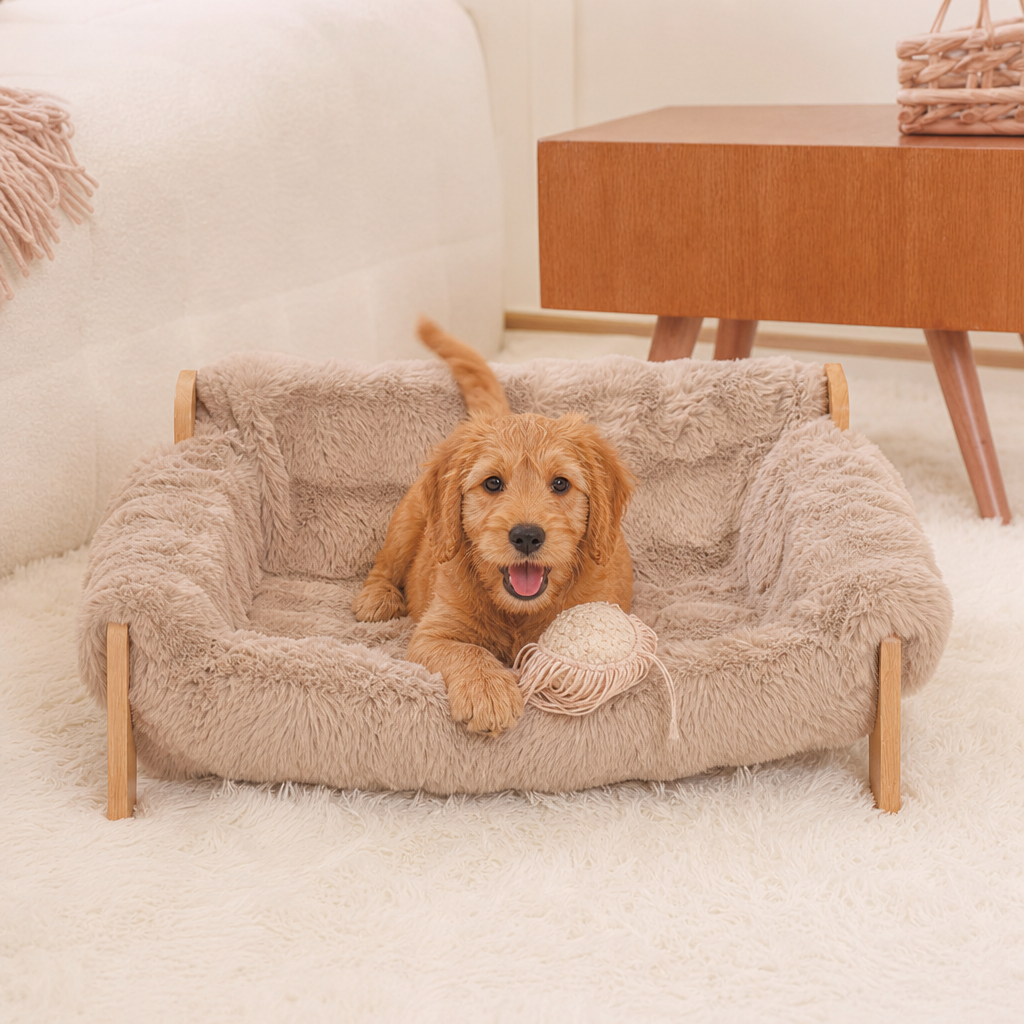 Luxury Elevated Solid Wood Dog Couch Bed