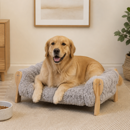 Luxury Elevated Solid Wood Dog Couch Bed