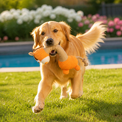 Durable Cotton Rope Teeth Cleaning Plush Dog Toy with Squeaker