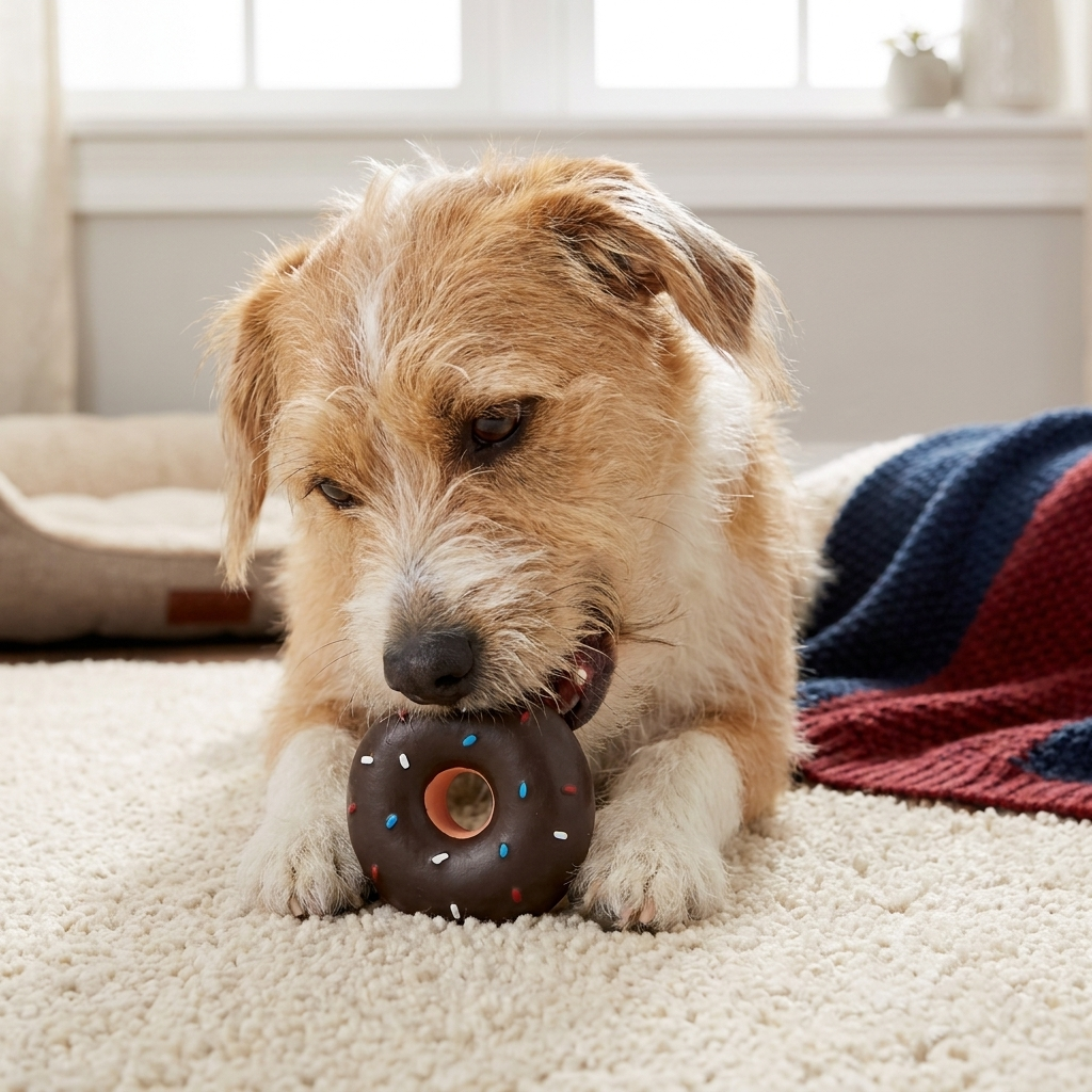 Colorful Squeaky Donut Dog Toy