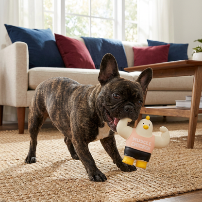 Durable Squeaky Muscle Buddy Dog Toy