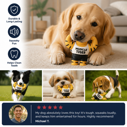 Durable Squeaky Muscle Buddy Dog Toy