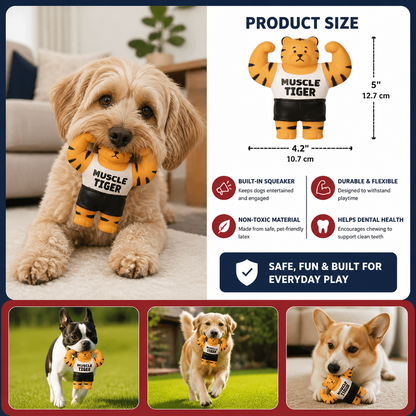 Durable Squeaky Muscle Buddy Dog Toy