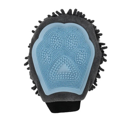 2-in-1 Grooming Glove With Microfiber And Silicone - Gentle Massage And Efficient Hair Removal For Dogs And Cats