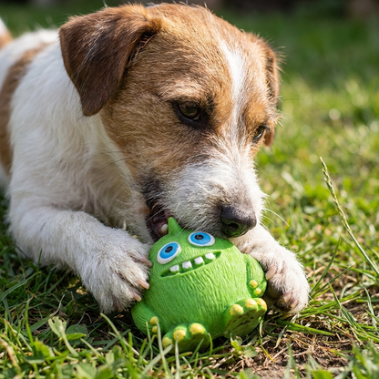 Durable Eco-Friendly Monster Teeth Cleaning Latex Squeaky Dog Toy