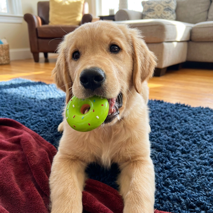 Colorful Squeaky Donut Dog Toy