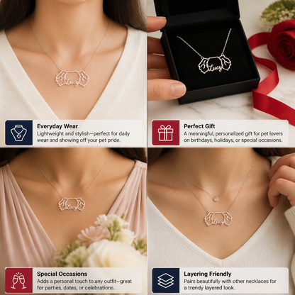 Personalized Animal Ear Name Necklace