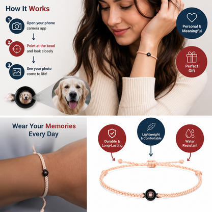 Personalized Pet Photo Projection Keepsake Bracelet